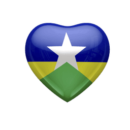 Coração com a bandeira de Rondônia